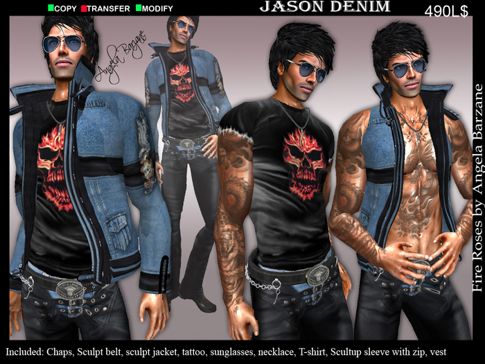 fRmen-0022 jason. Men biker outfit, apparel man