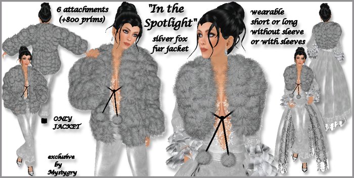 Fur jacket sculpt "In the Spotlight" silver fox fur jacket  NEW