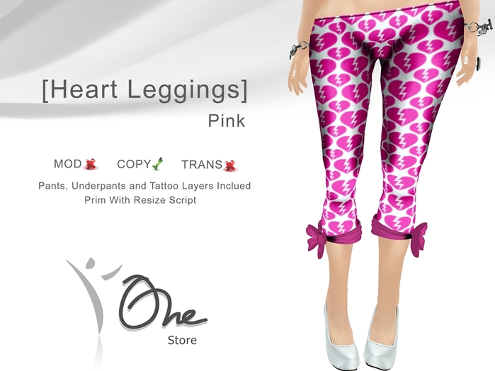 :: One Store :: [Heart Leggings] Pink BOX