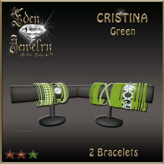 2 BRACELETS CRISTINA GREEN