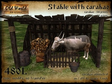 Rustic stable with carabao - Old World 