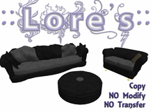 ::Lore's:: Black Leather Living Room Set