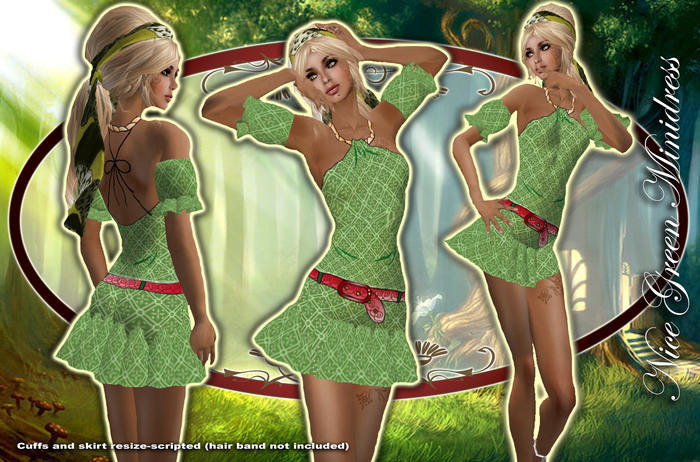 "UPS!" - Nice green minidress+bracelet PROMOTION