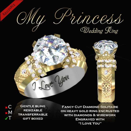 Exquisite My Princess Gold Engagement Ring