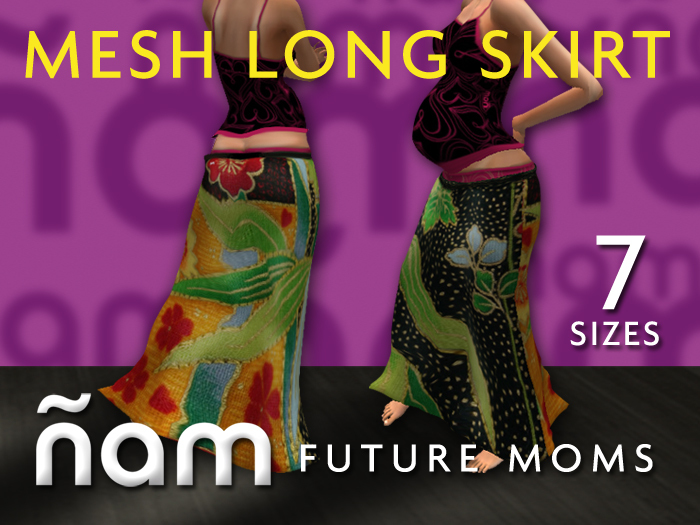 Mesh Long Skirt Batik Country Night