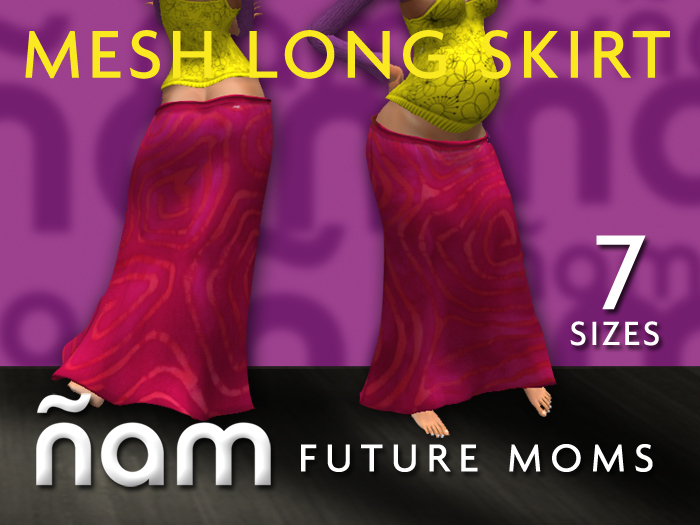 Mesh Long Skirt Batik Red & Magenta