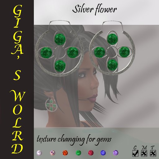 Silver flower earrings