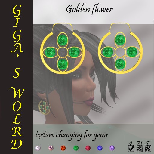 Golden flower earrings