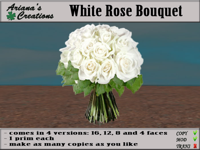 Ariana's Creations-White Rose Flower