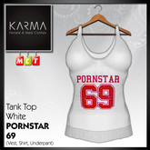 Karma - Débardeur Blanc PORNSTAR 69 (Fi)