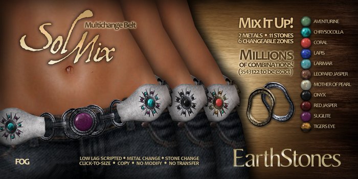 EarthStones Sol Mix Belt - Fog (BOX)