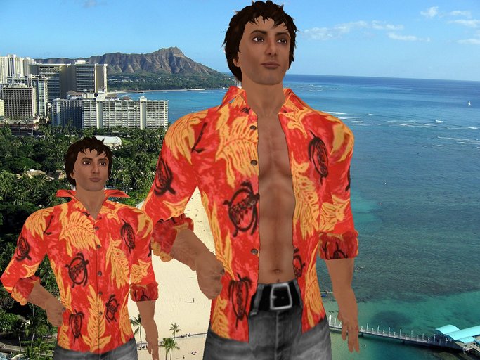 Second Life Marketplace - Hawaiian aloha shirt #4 NEW