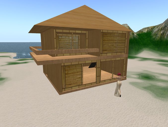 house 28 prims tiki  16 x16  