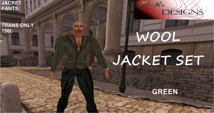 Wool Jacket Set Green