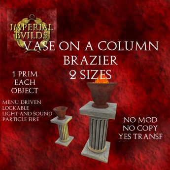 Second Life Marketplace - Vase on Column (Brazier)