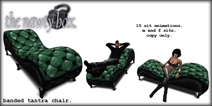 Second Life Marketplace Gothic Banded Tantra Chair Evergreen Low Gothic Banded Tantra Chair Evergreen