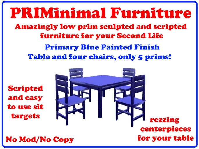 PRIMinimal Wooden Table  (Blue)