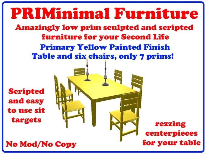 PRIMinimal Wooden Dining Table (Yellow, Large)