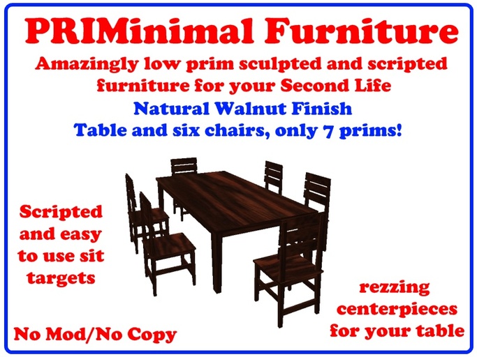 PRIMinimal Wooden Dining Table (Walnut, Large)