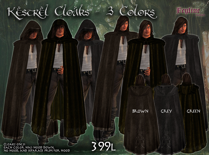 *FF* Kestrel Cloaks - 3 Colors