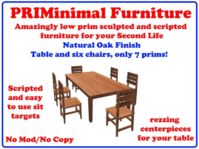 PRIMinimal Wooden Dining Table (Oak, Large)