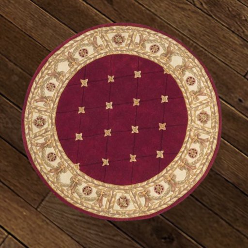 Rug Round Royal Gold Maroon Boxed