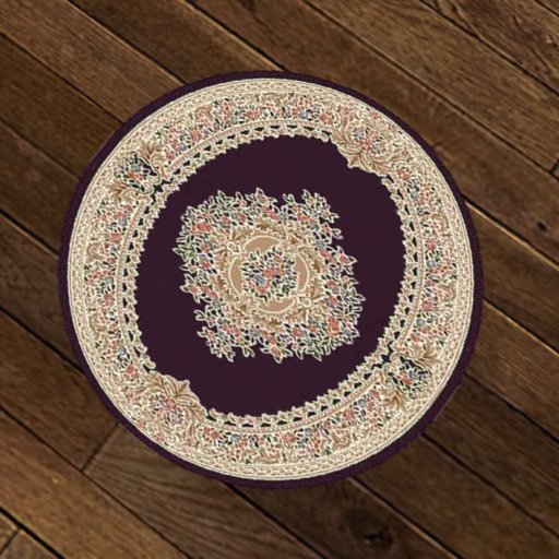Rug Round Purple Lace Boxed