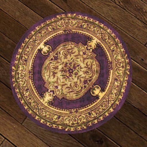 Rug Round Antique Purple Boxed