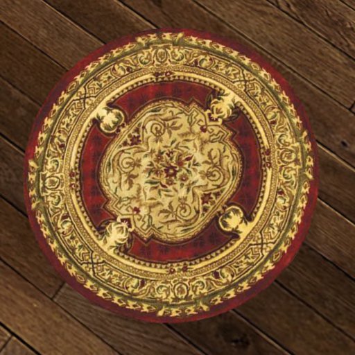 Rug Round Antique Red Boxed