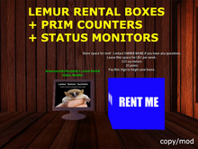 Lemur Rental Boxes + Prim Counter + Remote Status Monitor