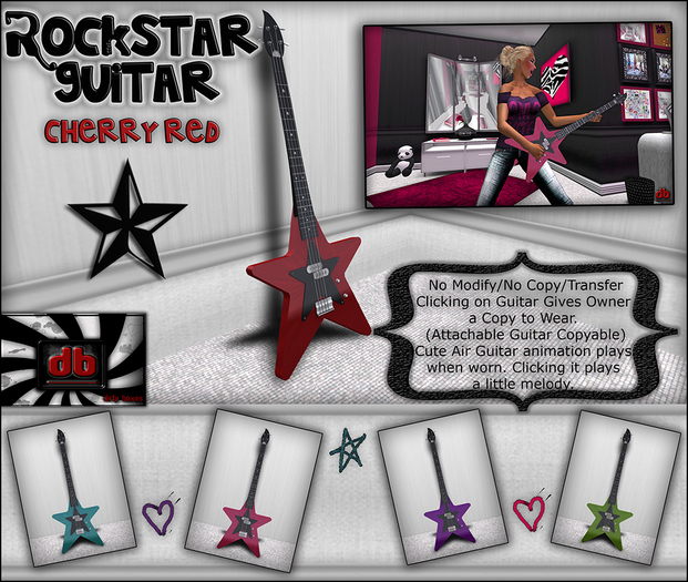 -db- Rock Star Guitar w/Animation(CherryRed) - BOXED