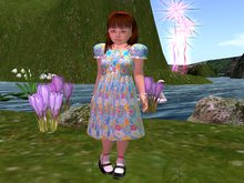 Alana Sky blue flowered party dress 