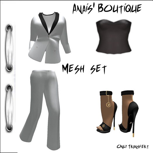 Anais' Mesh Ladies Business Suit Set white
