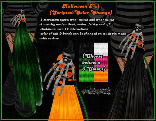 ::DarKCatZ:: Halloween Tail (Scripted/Color Change) - JUST 50L$ TILL HALLOWEEN!