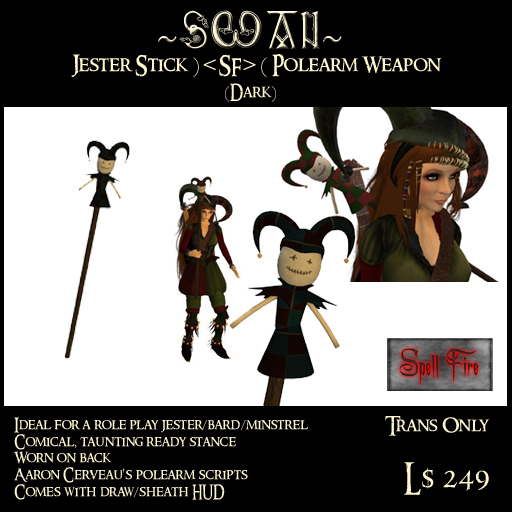 ~SWAN~ Jester Stick )<SF>( Polearm (Dark)