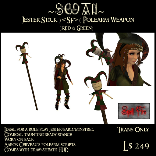 ~SWAN~ Jester Stick )<SF>( Polearm (Red/Green)