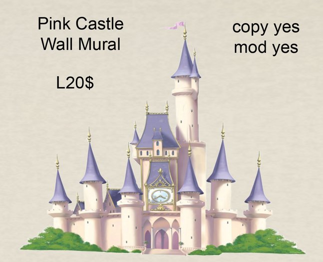 PINK CASTLE WALL MURAL