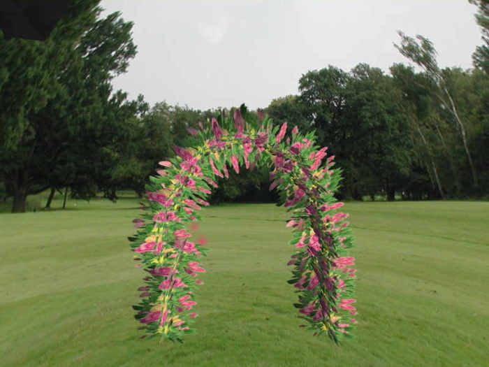 PLANT Garden Arch Multi Colored Roses Only 1 Prim Sculpty Multiface CY Trellis FF55