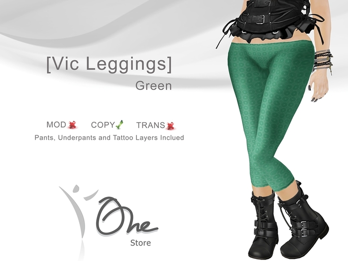 :: One Store :: [Vic Leggings] Green BOX