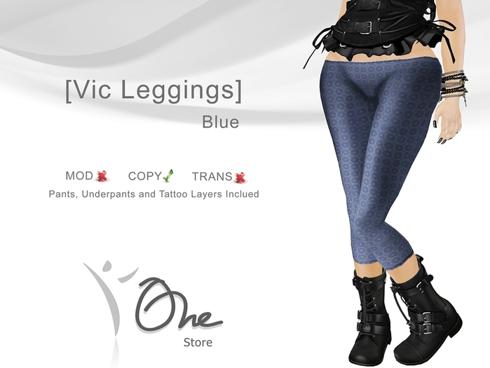 :: One Store :: [Vic Leggings] Blue BOX