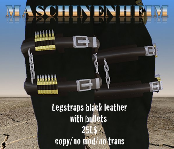 Legstraps black leather with bullets (updated!)