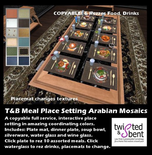 Dinner Place Setting with meals/food - Arabian Mosaic
