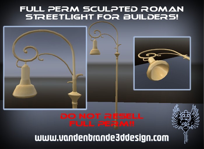 FULL PERM Roman Streetlight For Creators WITH Sculpt Maps!