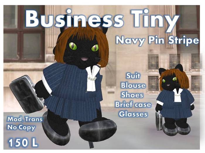Business Tiny Navy Pin Stripe Suit