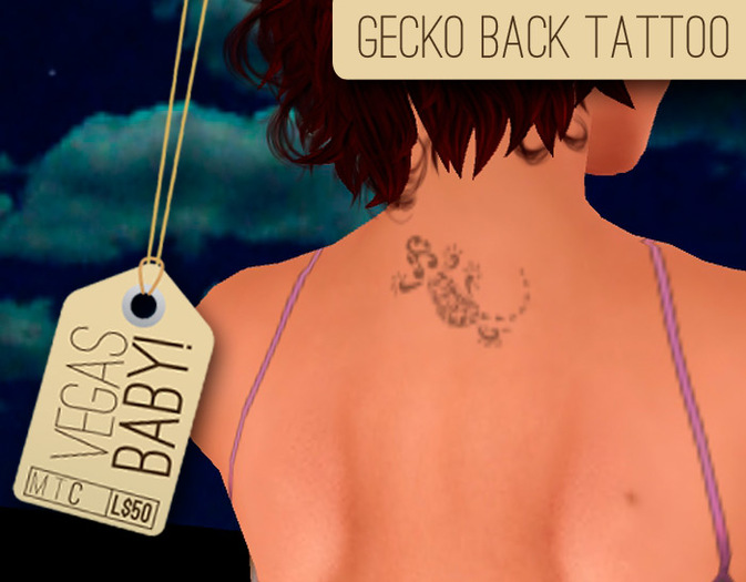 Vegas Baby! Gecko Back Tattoo