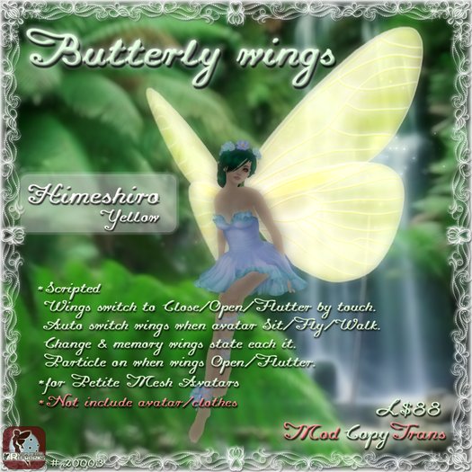 Butterfly wings Himeshiro - Yellow
