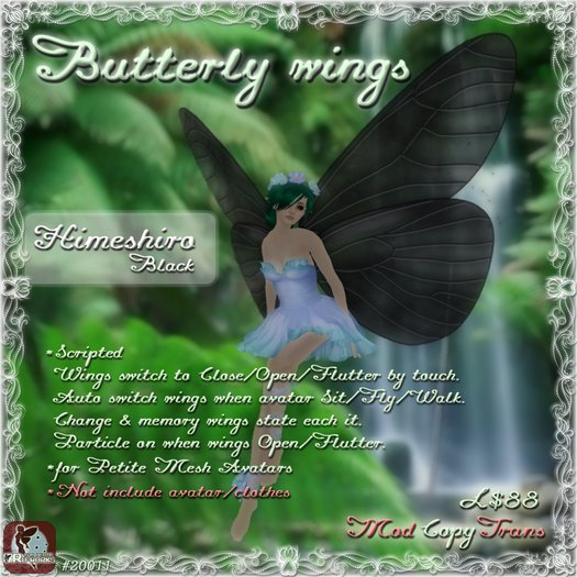 Butterfly wings Himeshiro - Black
