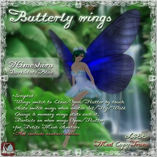 Butterfly wings Himeshiro - DarkSlateBlue