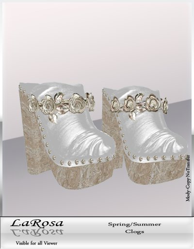 LaRosa Shoes Jewelry Clogs Roses White 