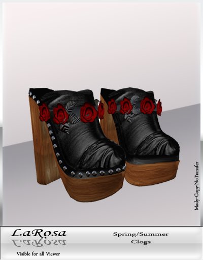 LaRosa Shoes Jewelry Clogs Roses BlackRed  